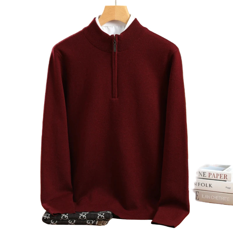 Heren Trui Casual Halflange Kraag Merino Wol 1