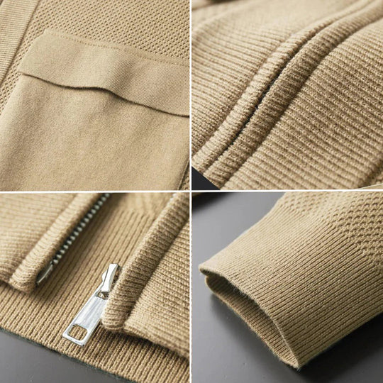 Heren Vest Gebreid Casual Stijl Met V-Hals en Voorzakken 3