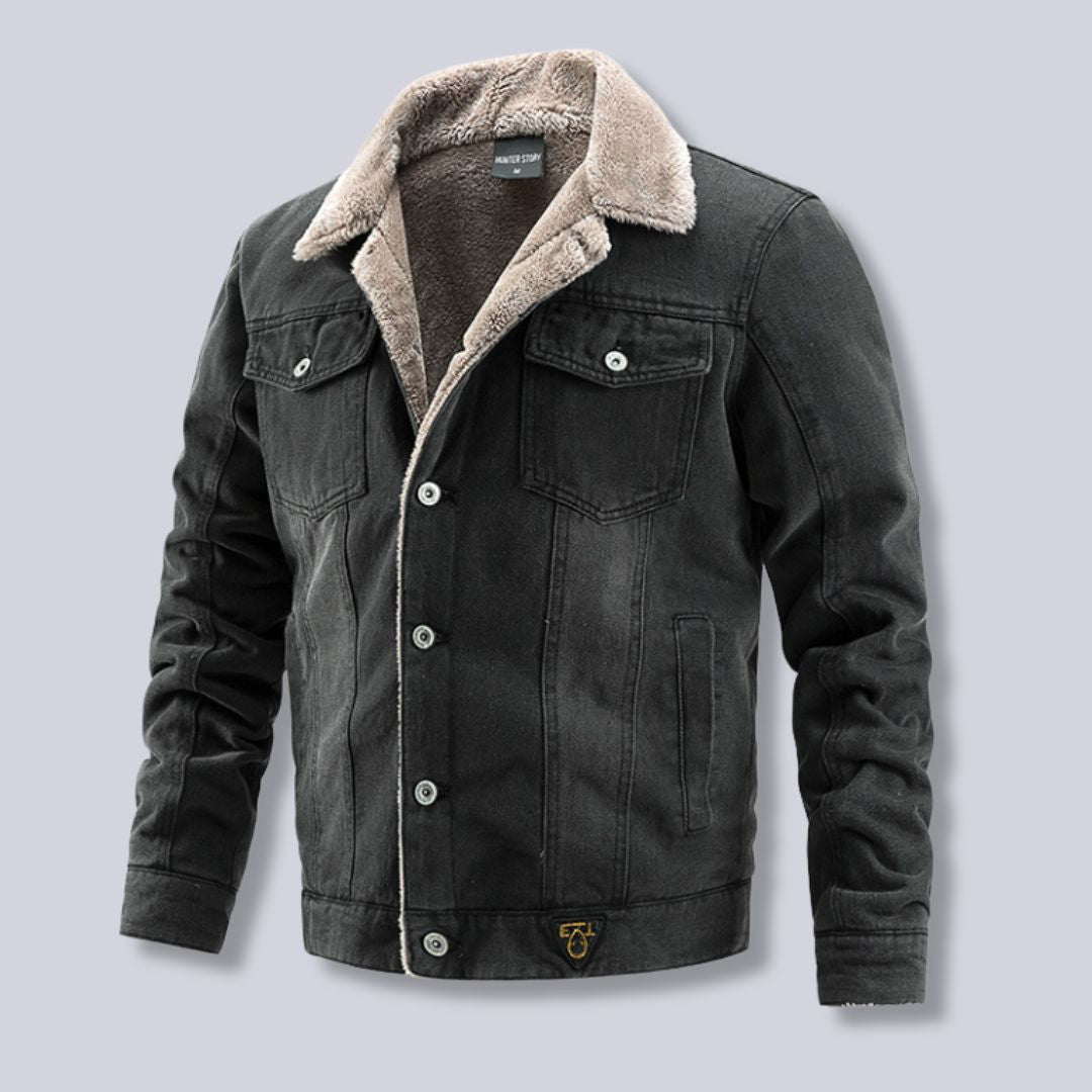 Heren Winterjas Casual Denim Met Gewatteerde Binnenvoering 2