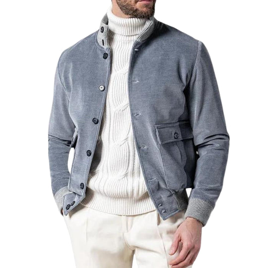 Heren Winterjas Casual Met Rib Fluwelen Look 0