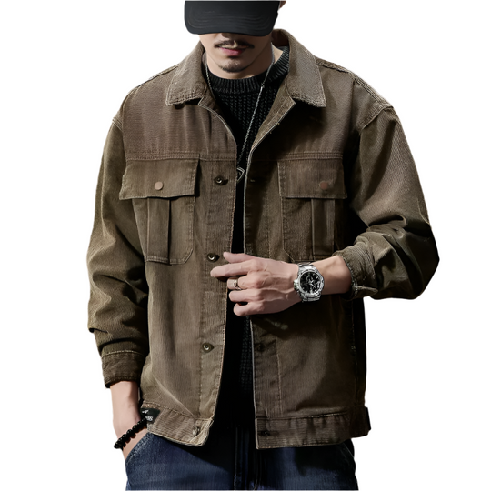 Heren Winterjas Corduroy Katoen Polyester 0