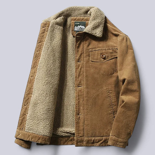 Heren Winterjas Corduroy met Gewatteerde Binnenvoering en Winddicht Ontwerp 1