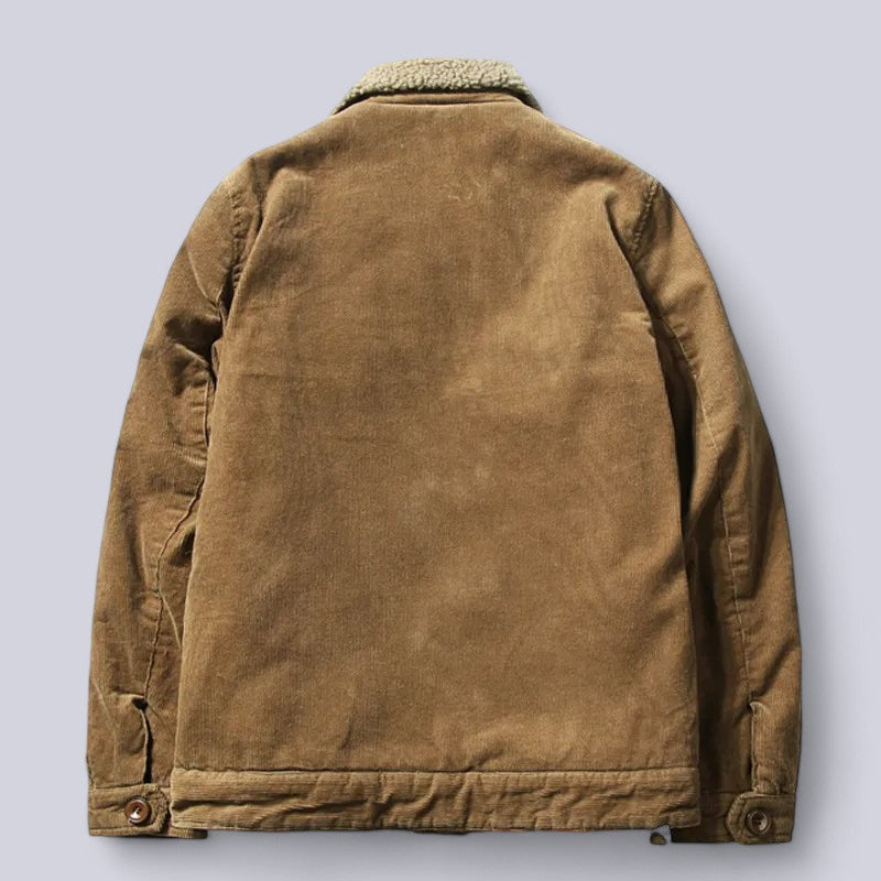 Heren Winterjas Corduroy met Gewatteerde Binnenvoering en Winddicht Ontwerp 2
