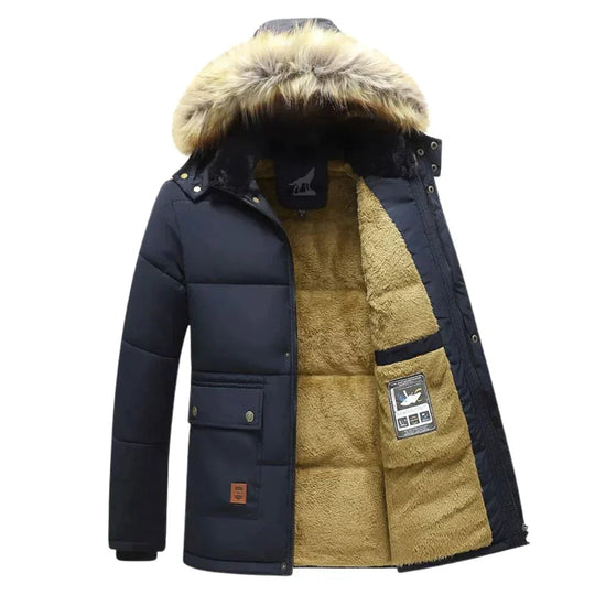 Heren Winterparka Met Afneembare Kapuze en Modern Design 1