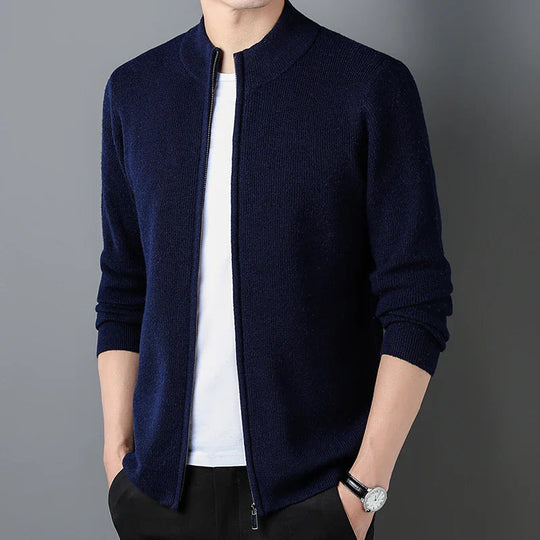 Heren Zip-Cardigan Met Stijlvolle Ståkrage 3