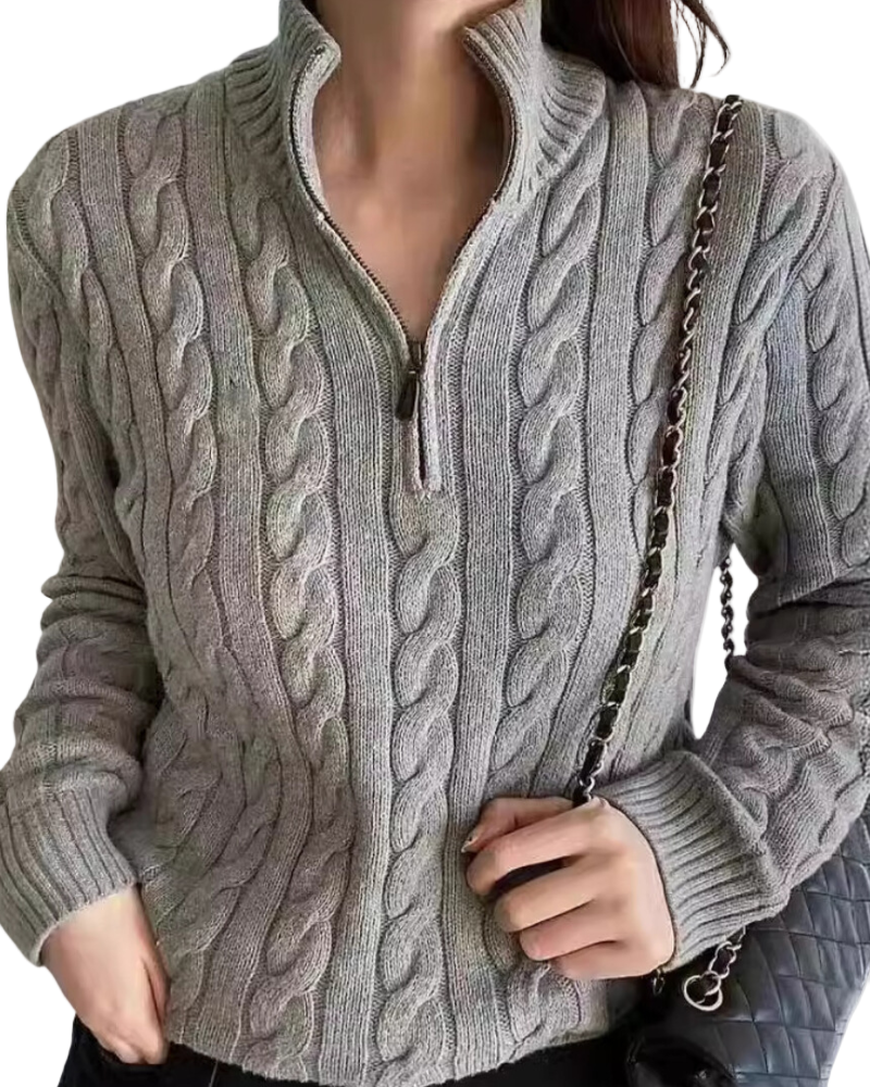 Heren Zip-Up Cardigan met Hoge Kraag 2