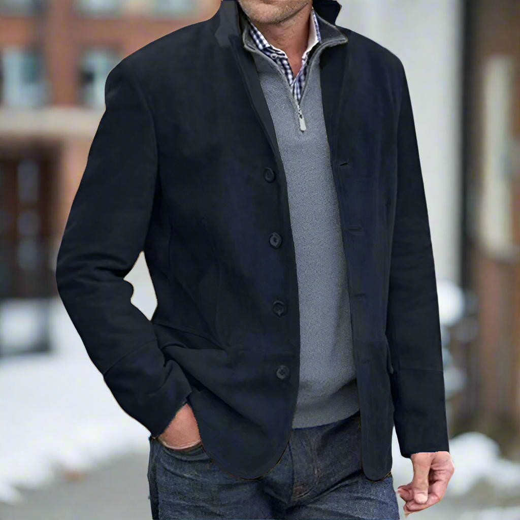 Herenjack in Suède met Moderne Pasvorm 3