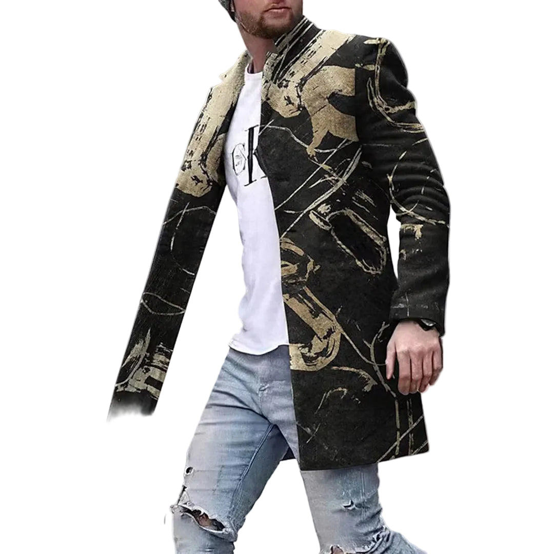 Herenjas met Uniek Patroon en Modieuze Stijl 0