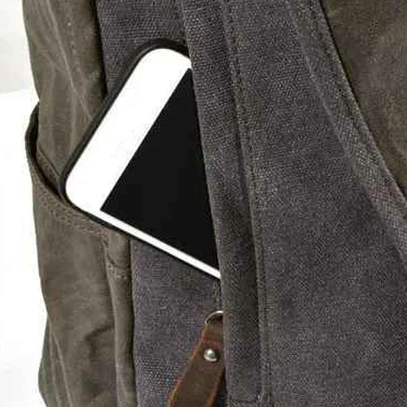 Herenrugzak Waterdicht Canvas Vintage Stijl 3