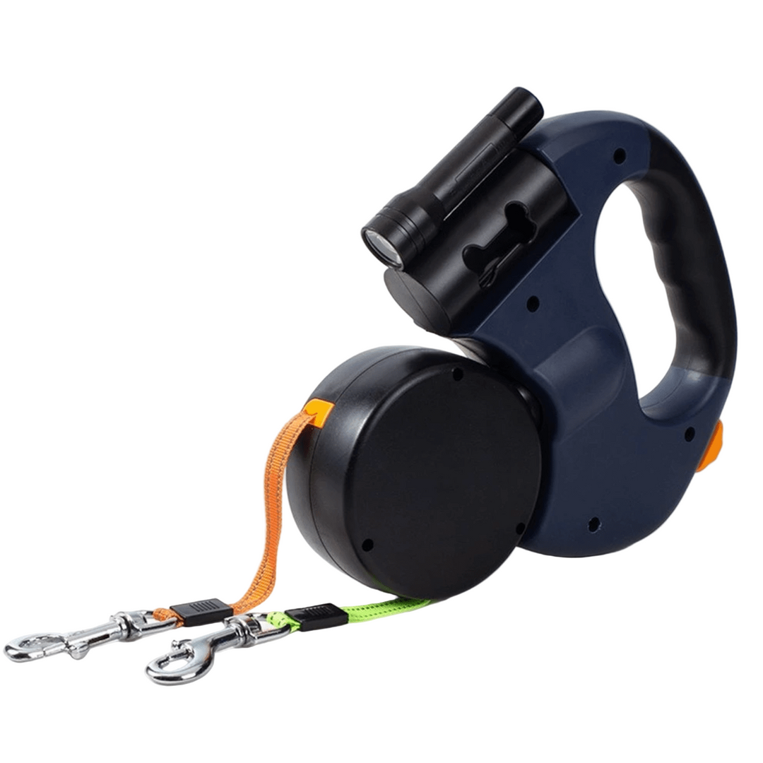 Hondenriem voor Twee Honden met Intrekbaar Systeem 0
