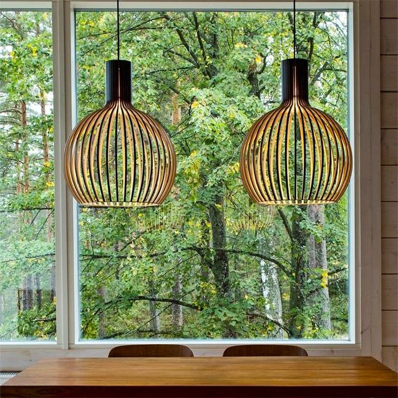 Houten Hanglamp Verstelbaar Natuurlijk Design 4