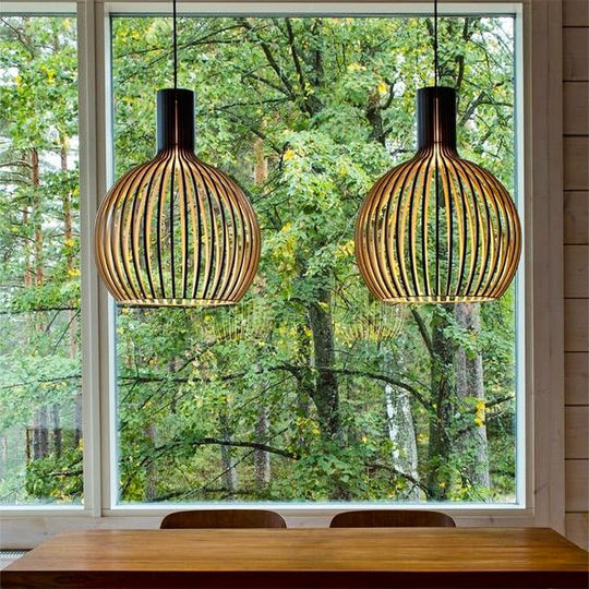 Houten Hanglamp Verstelbaar Natuurlijk Design 4