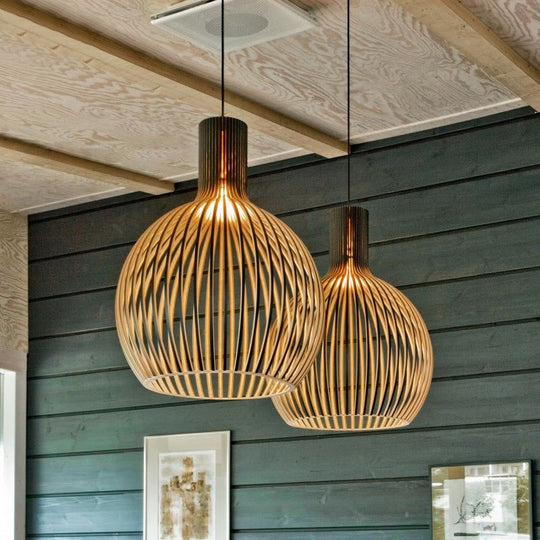 Houten Hanglamp Verstelbaar Natuurlijk Design 8