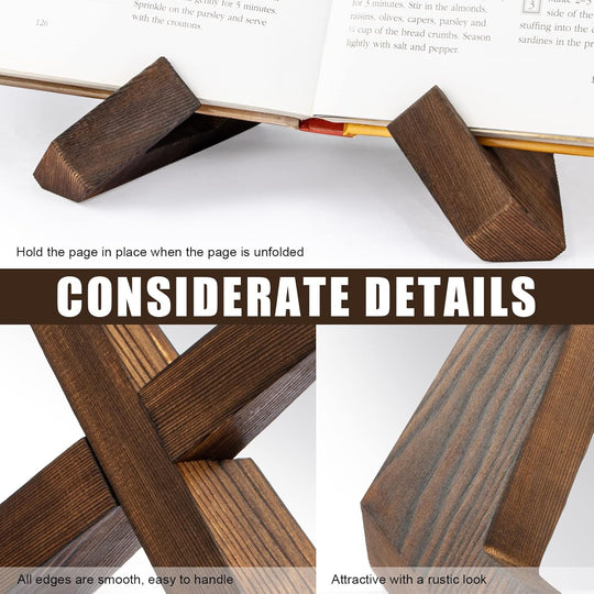 Houten Kookboekstandaard Rustiek 1