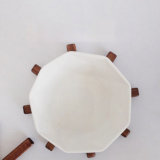 Houten Onderzetter Set voor Tafel en Aanrecht 5