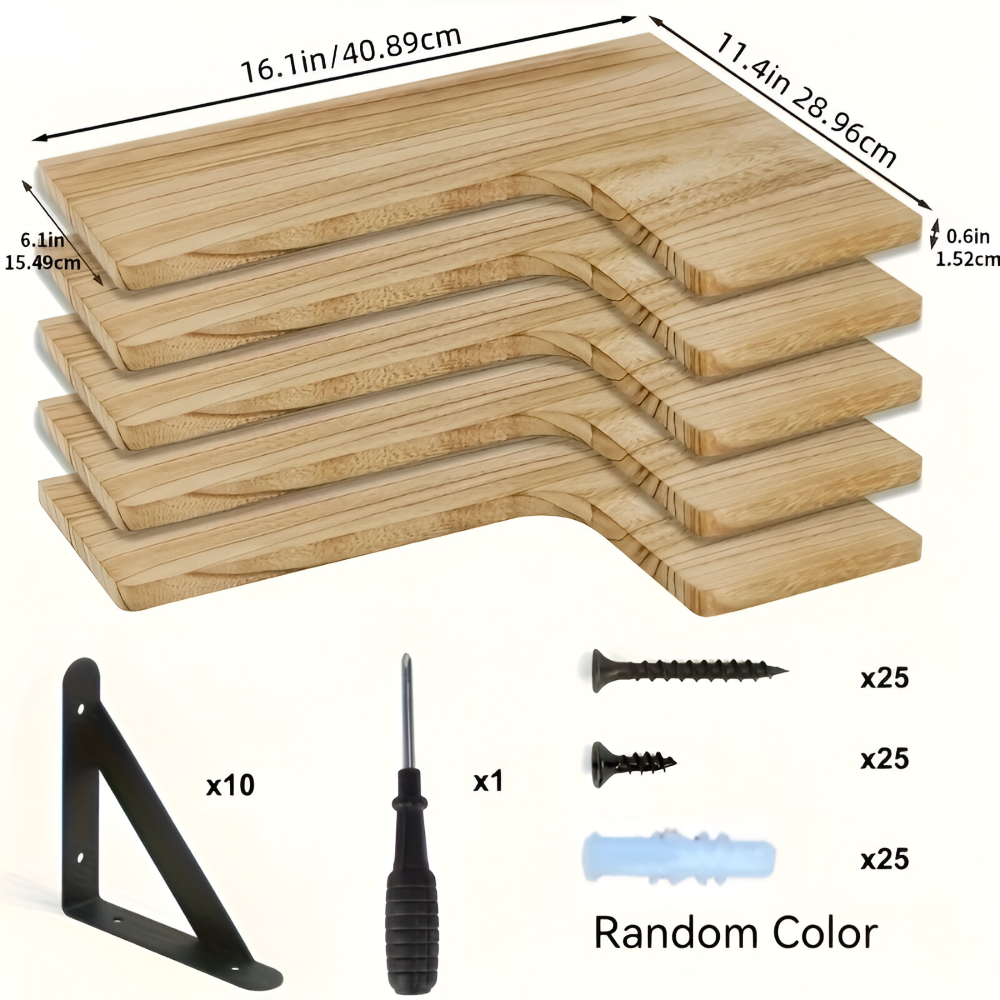 Houten Plankenset voor Hoek- en Wanddecoratie 7