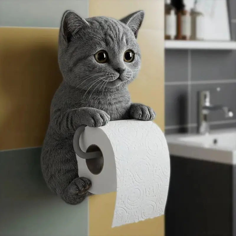 Kattenkop Toiletrolhouder Wandmontage 0
