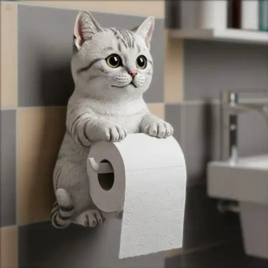 Kattenkop Toiletrolhouder Wandmontage 1