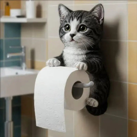 Kattenkop Toiletrolhouder Wandmontage 4