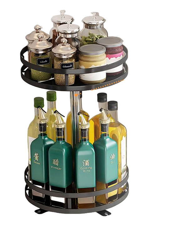 Keuken Kast Organizer 360° Roterend Ruimtebesparend met Hoogte-Verstelbaar Schap 2