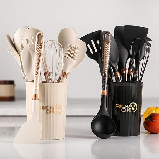 Keukengerei Set met Siliconen en Houten Handvatten 0