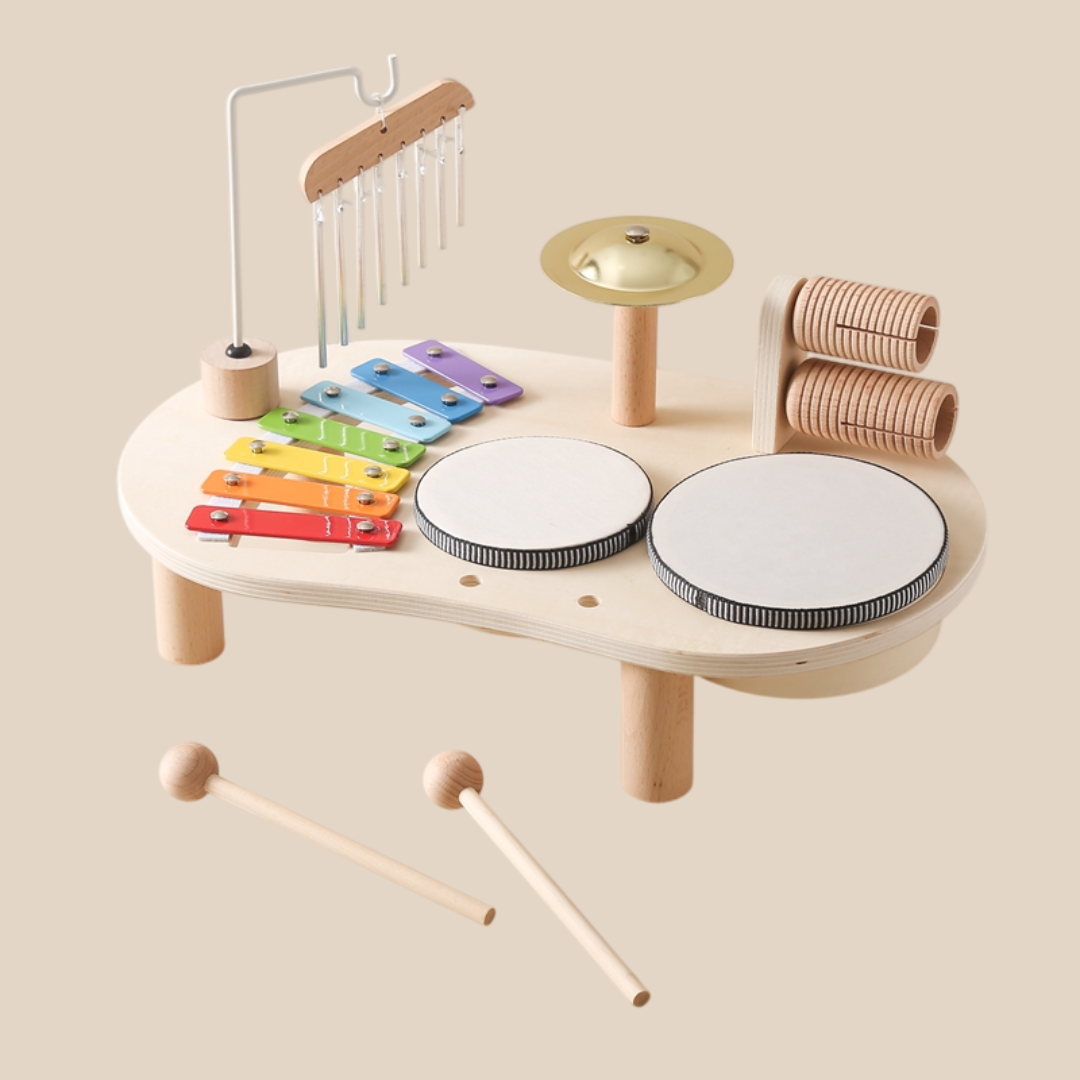 Kinderen Muziektafel Educatief Instrument met Drums en Xylofoon 1