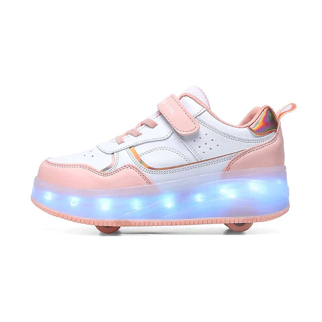 Kinderen's Rolschaatsen Sneakers met LED Verlichting en Verstelbare Wielen 0
