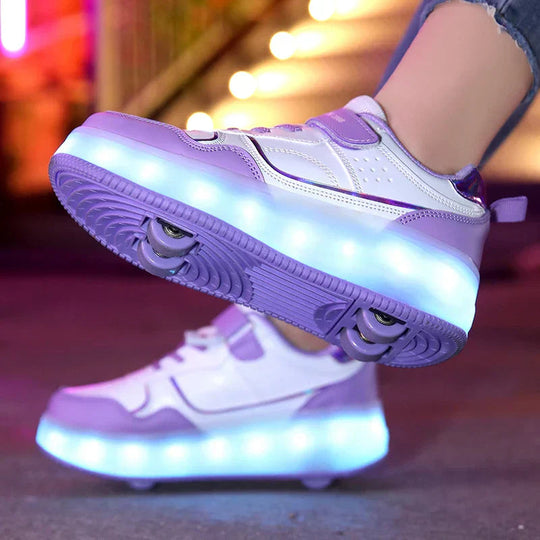 Kinderen's Rolschaatsen Sneakers met LED Verlichting en Verstelbare Wielen 2