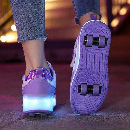 Kinderen's Rolschaatsen Sneakers met LED Verlichting en Verstelbare Wielen 3