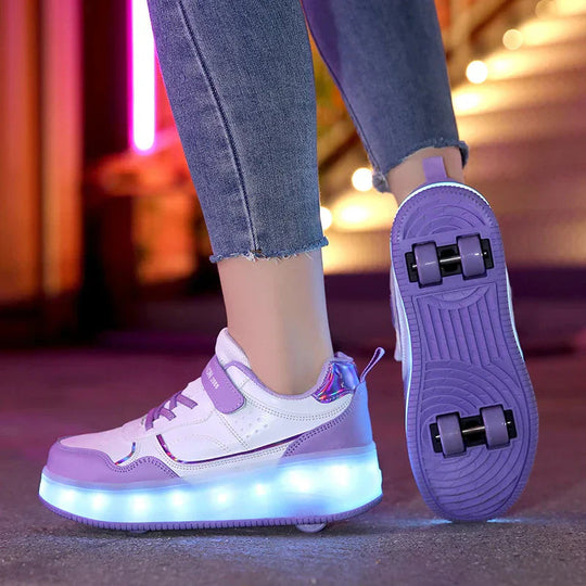 Kinderen's Rolschaatsen Sneakers met LED Verlichting en Verstelbare Wielen 4