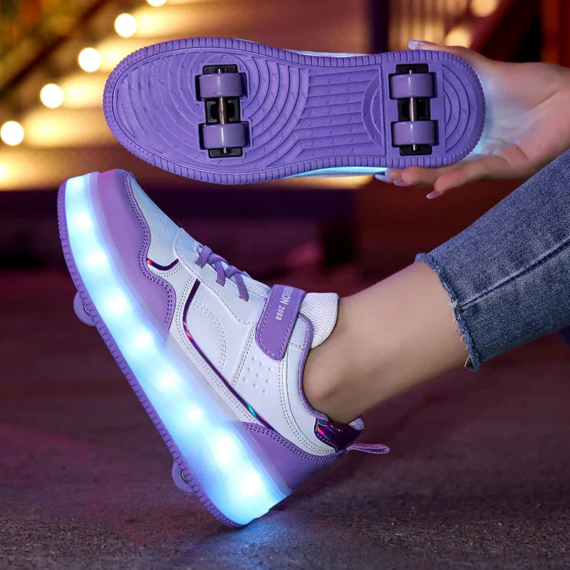 Kinderen's Rolschaatsen Sneakers met LED Verlichting en Verstelbare Wielen 6