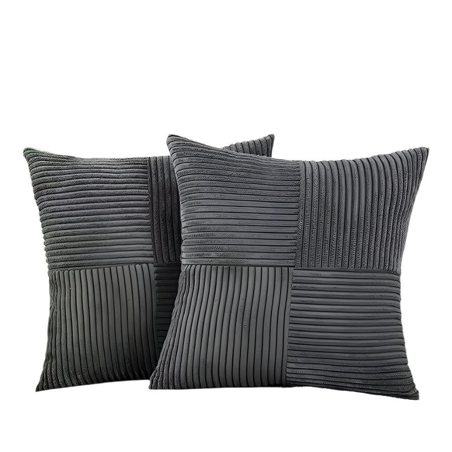 Kussenhoezen Set van Twee 45x45 cm Zachte Corduroy voor op de Bank 0
