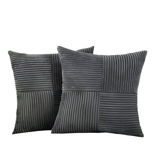 Kussenhoezen Set van Twee 45x45 cm Zachte Corduroy voor op de Bank 0