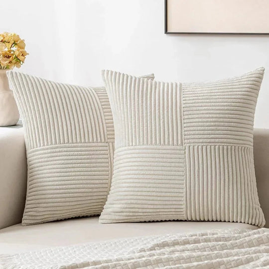 Kussenhoezen Set van Twee 45x45 cm Zachte Corduroy voor op de Bank 10