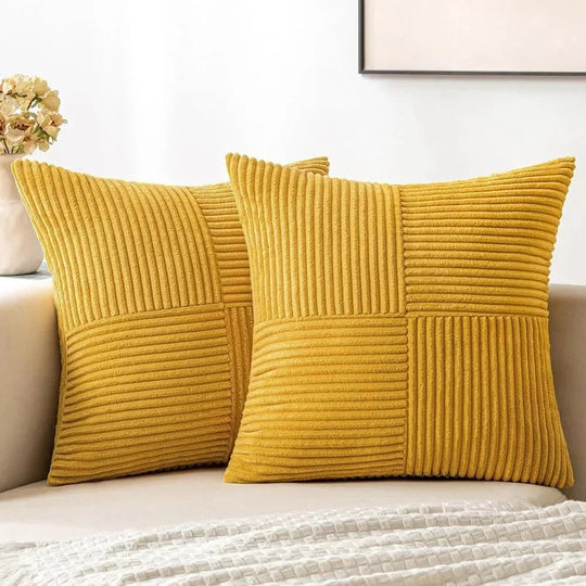 Kussenhoezen Set van Twee 45x45 cm Zachte Corduroy voor op de Bank 5