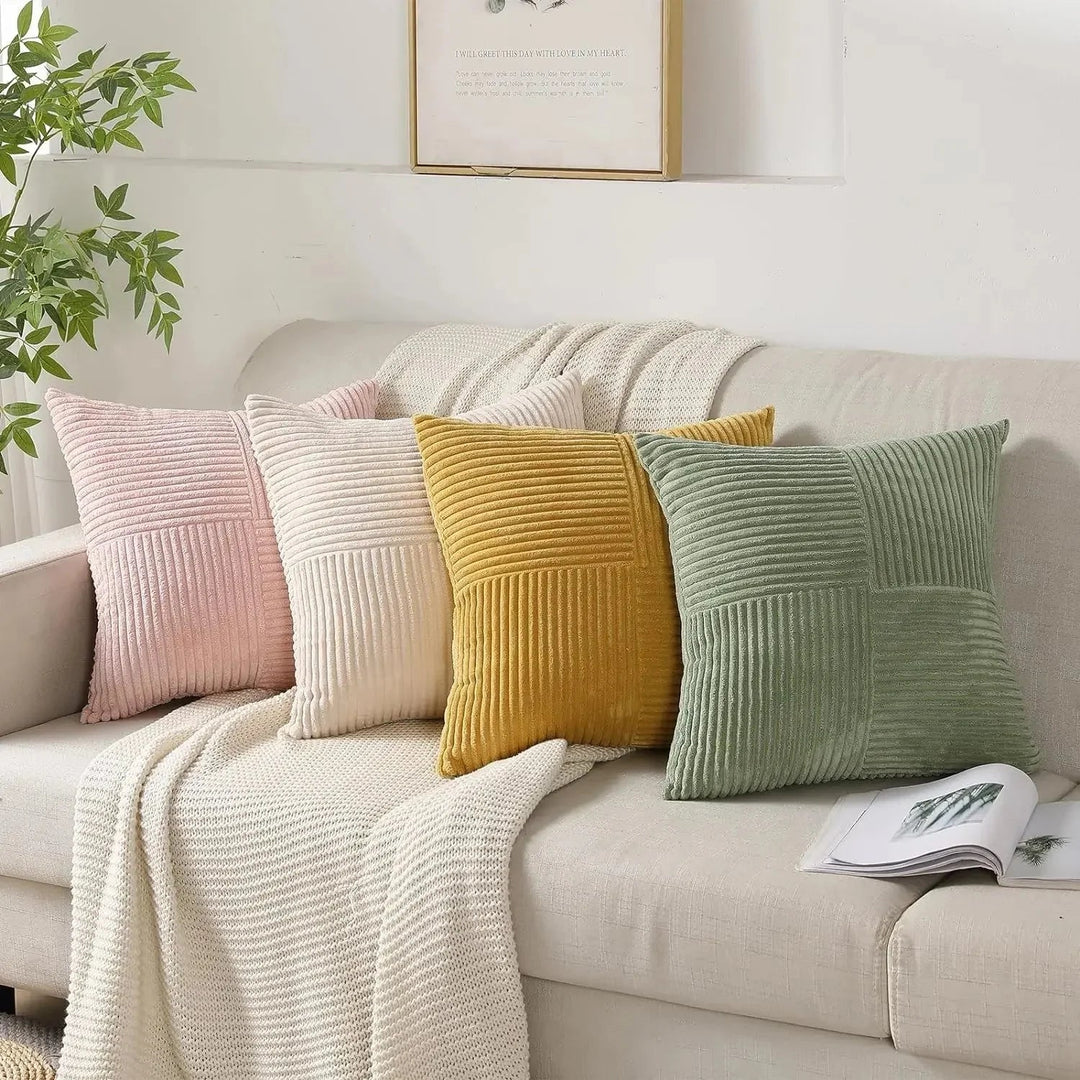 Kussenhoezen Set van Twee 45x45 cm Zachte Corduroy voor op de Bank 6