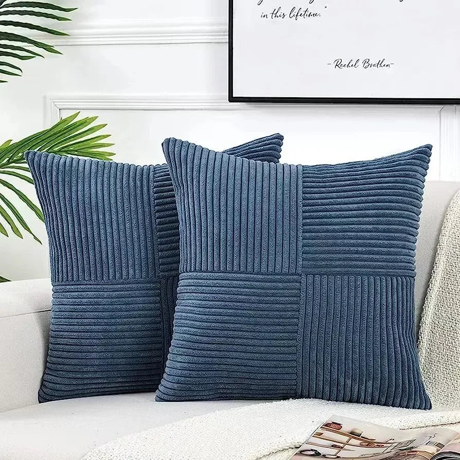 Kussenhoezen Set van Twee 45x45 cm Zachte Corduroy voor op de Bank 7