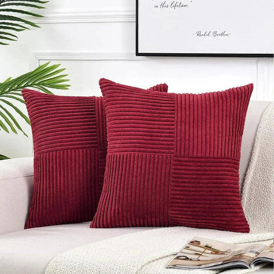 Kussenhoezen Set van Twee 45x45 cm Zachte Corduroy voor op de Bank 9
