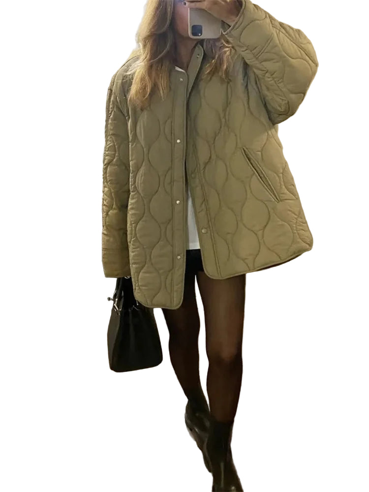 Lange Dames Jas Gewatteerd Lichtgewicht Oversized voor Winter 0