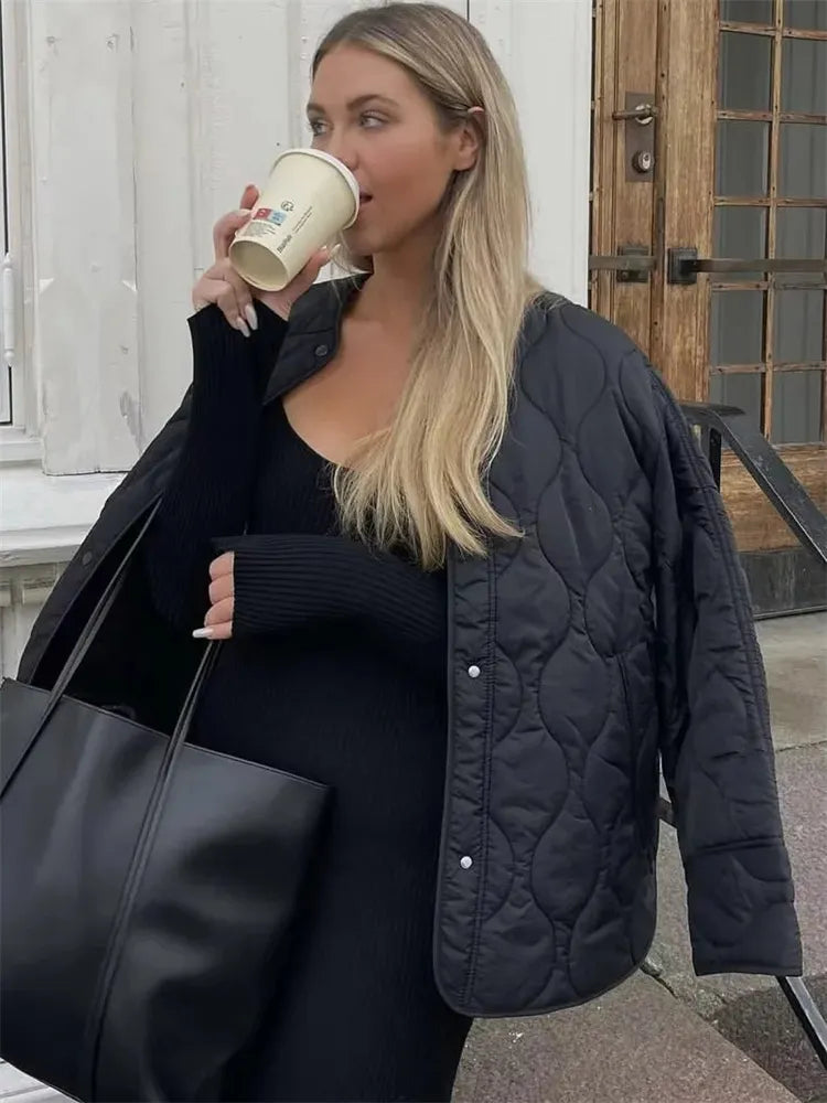 Lange Dames Jas Gewatteerd Lichtgewicht Oversized voor Winter 1