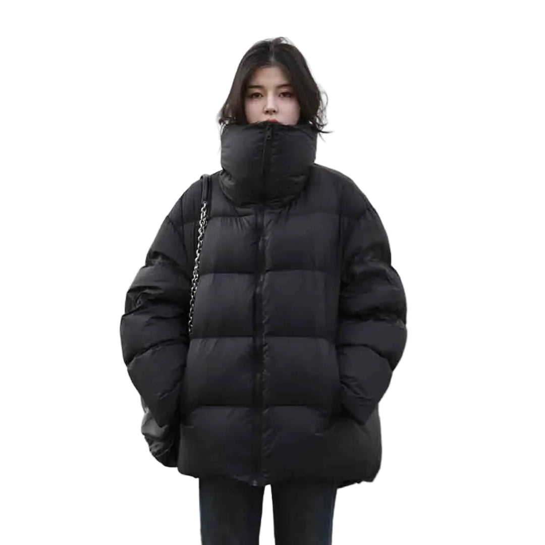 Lange Winterjas Dames Gewatteerd met Staande Kraag voor Casual Gebruik 0