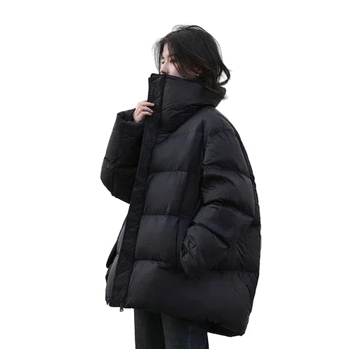 Lange Winterjas Dames Gewatteerd met Staande Kraag voor Casual Gebruik 7