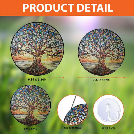 Levensboom Zonnevanger Handgemaakt Glas-in-Lood 6