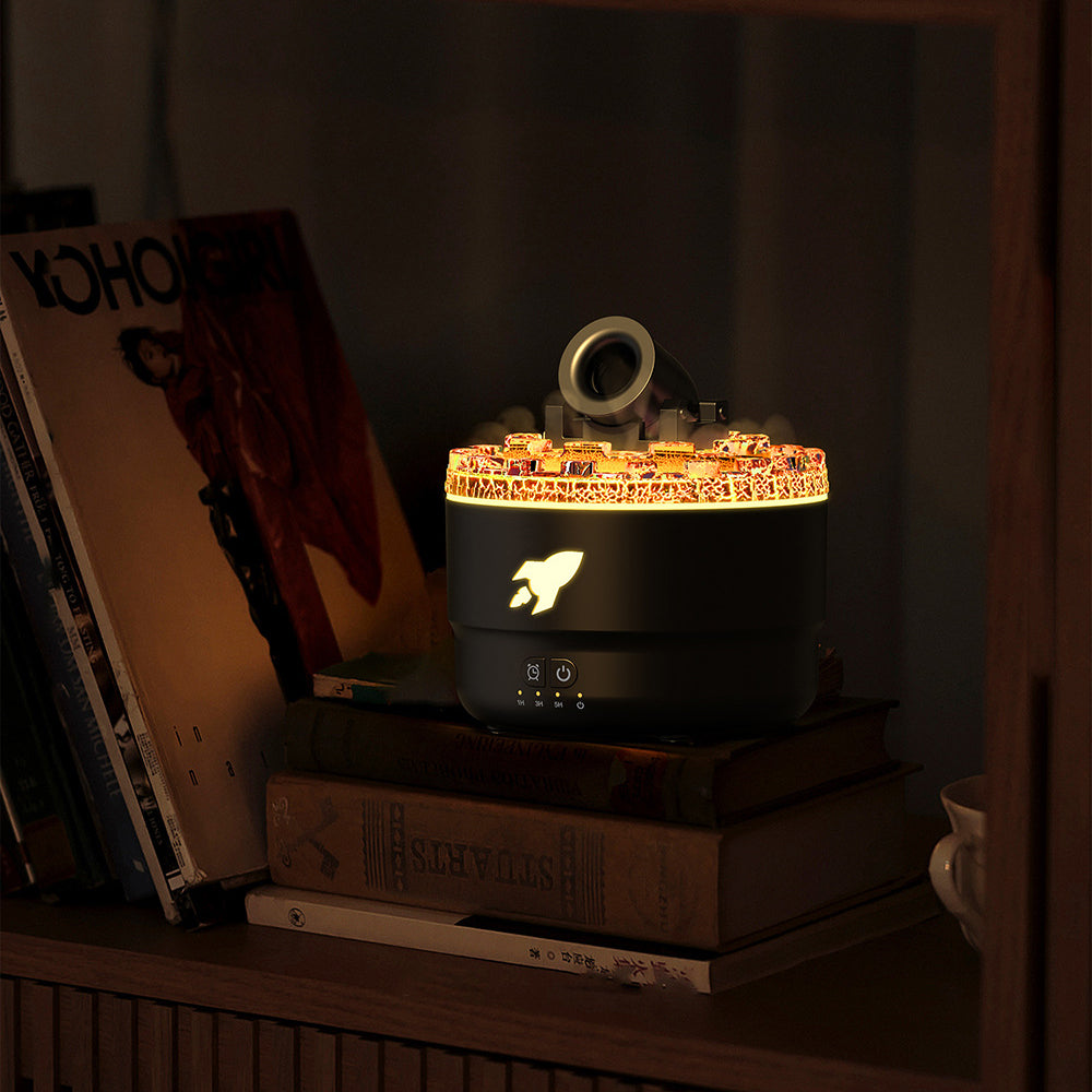 Luchtbevochtiger en Aroma Diffuser met Nachtlampje en Lava Effect 2