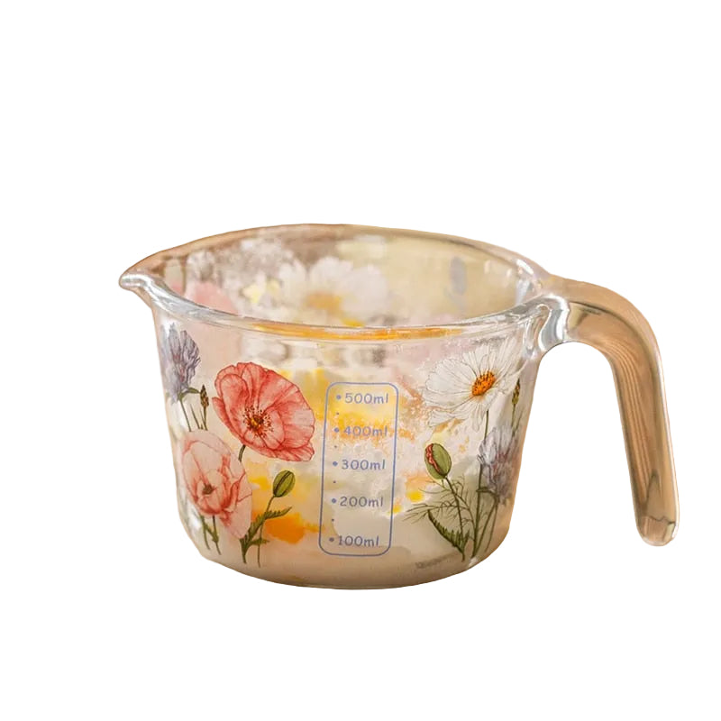 Maatbeker met Deksel Bloemen Design 0