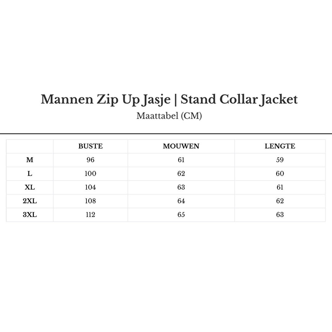 Mannen Zip Up Jasje | Stand Collar Jacket