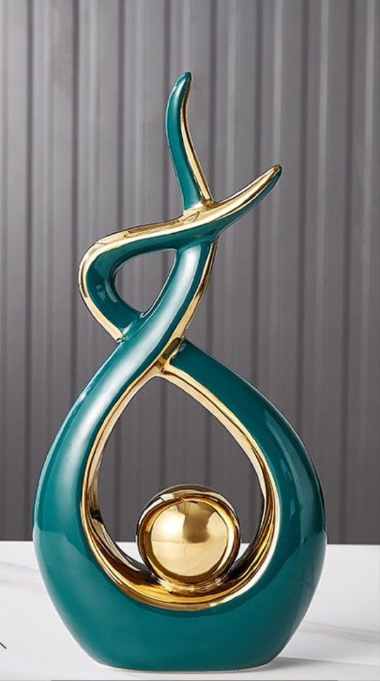 Moderne Abstracte Sculptuur Met Gouden Accenten Voor Interieurdecoratie 11