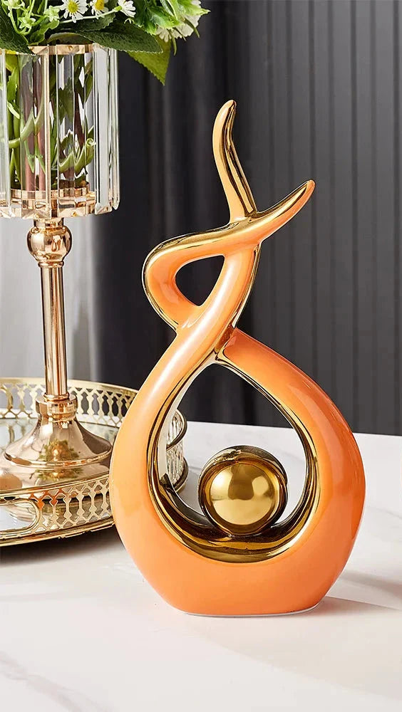 Moderne Abstracte Sculptuur Met Gouden Accenten Voor Interieurdecoratie 12