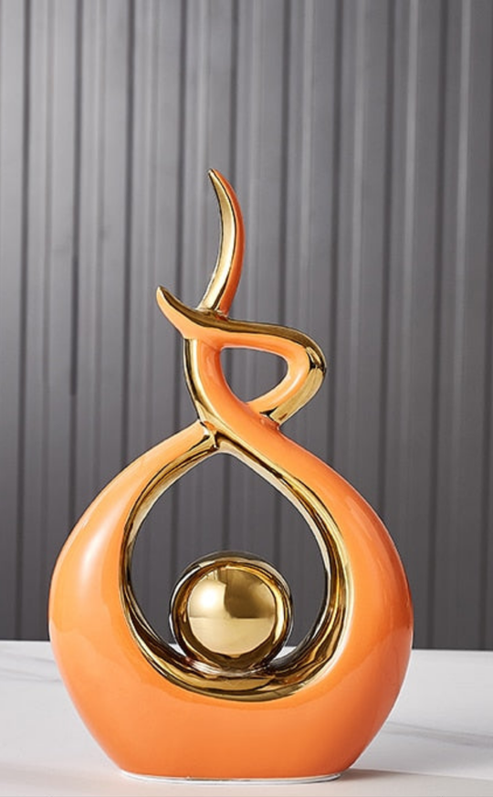 Moderne Abstracte Sculptuur Met Gouden Accenten Voor Interieurdecoratie 15