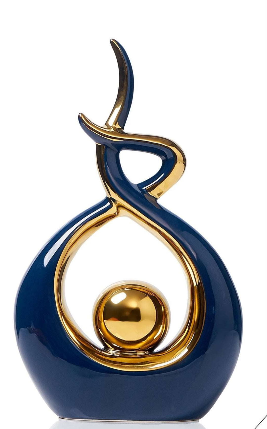 Moderne Abstracte Sculptuur Met Gouden Accenten Voor Interieurdecoratie 8